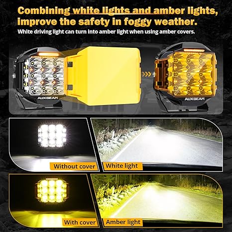 7 Inch 228W Round LED Offroad Light Pod V MAX Series Side Shooter Driving Light with Amber DRL for Truck ATV Jeep