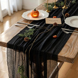 Fall Christmas Decorations Burgundy Cheesecloth Table Runner 120 Inches