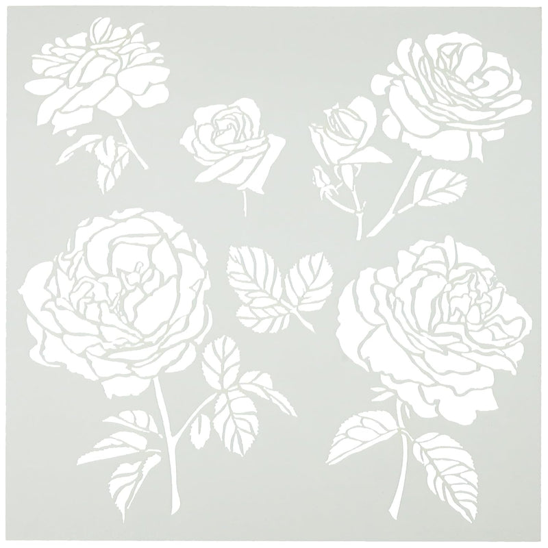 Tcw6X6-514 Cabbage Roses Template, 6 By 6"