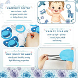 Pin The Pacifier On The Baby Game Include Large Poster 24Pcs Pacifier Stickers Blindfold Set Family Interaction Game For Blue Baby Shower Birthday Party