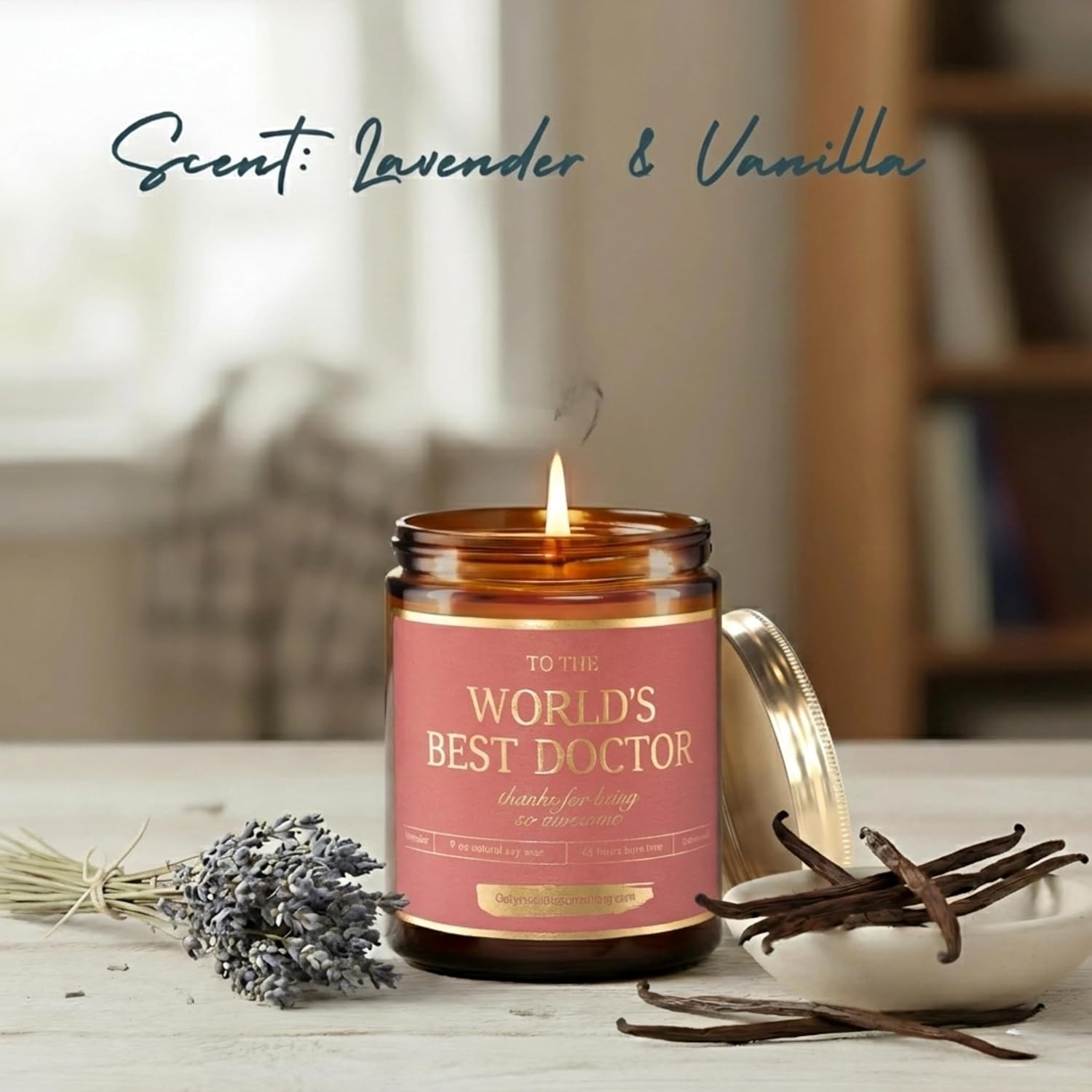 Doctor Gifts For Women - Lavender Vanilla Soy Wax Candle | Doctor Appreciation Gifts For Women For Christmas, Retirement | Thank You Present From Patients - Gift Idea For Surgeons, Obgyn, Radiologist
