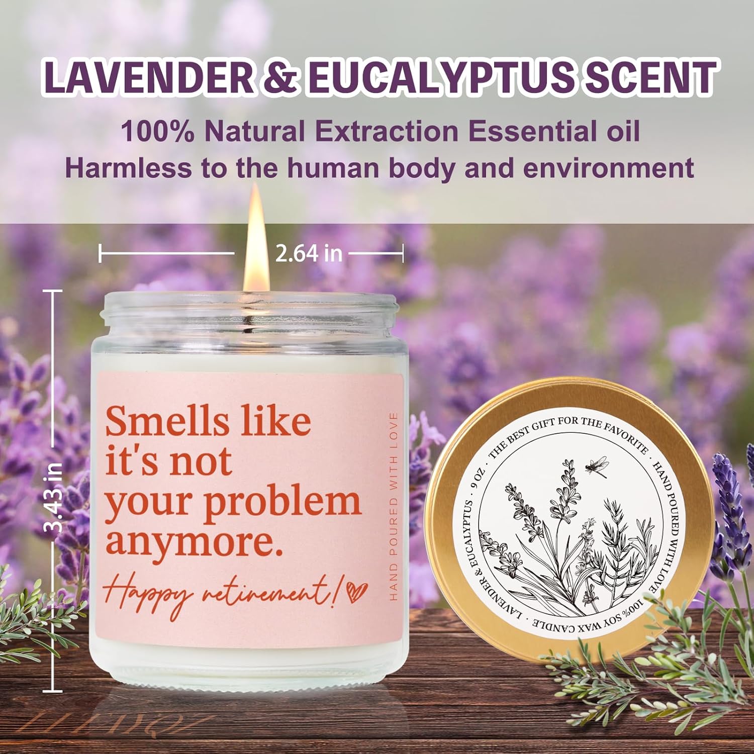 Funny Retirement Candle Gift For Woman, Smells Like Its Not Your Problem Anymore Candle, Best 2025 Retired Candles Gifts For Women Her Friends Coworker Teacher, Happy Retirement Candles44