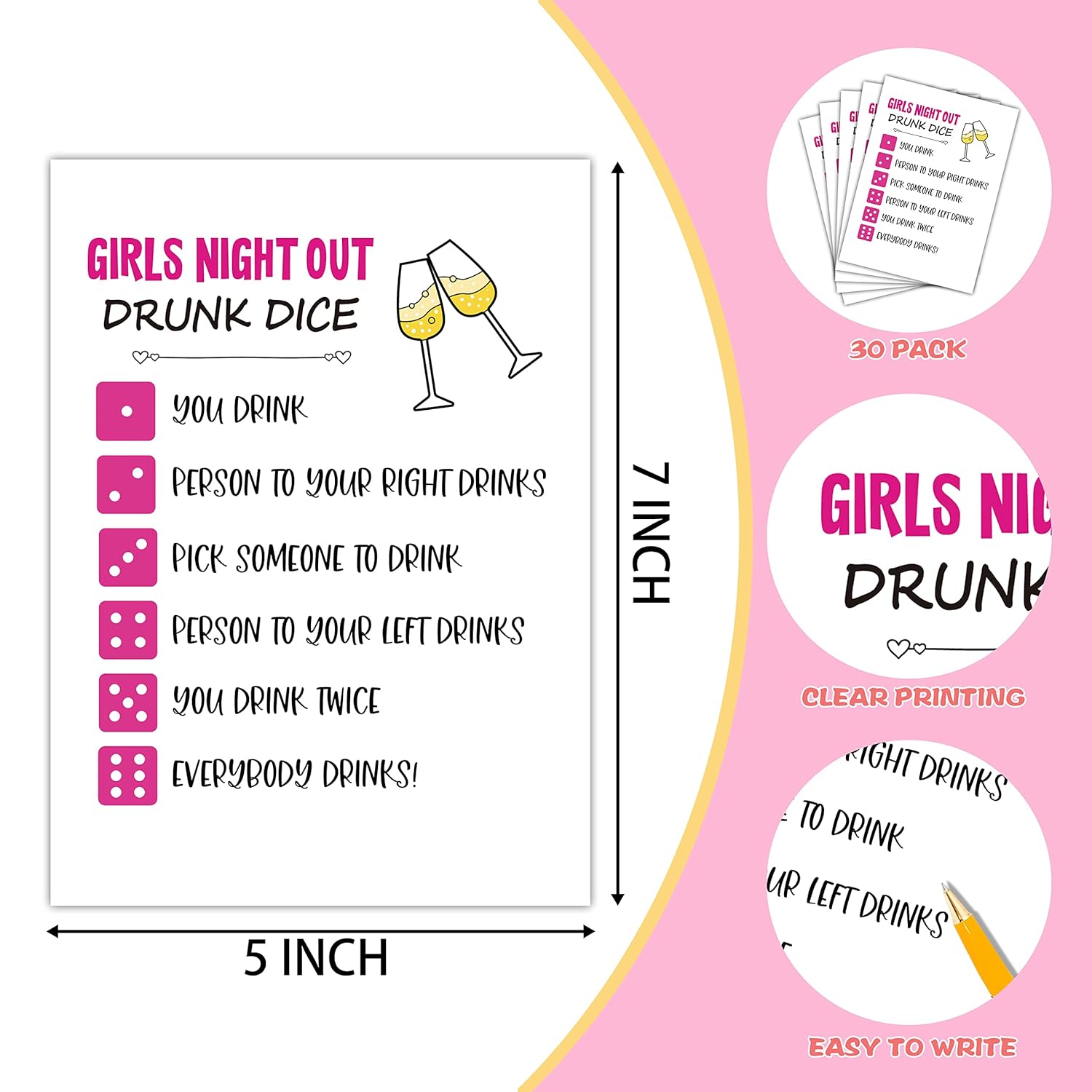 Girls Night Party Game - Ladies Night Pack For Women - Fun Bridal Shower Or Bachelorette Party Games For Adults - 30 Game Cards