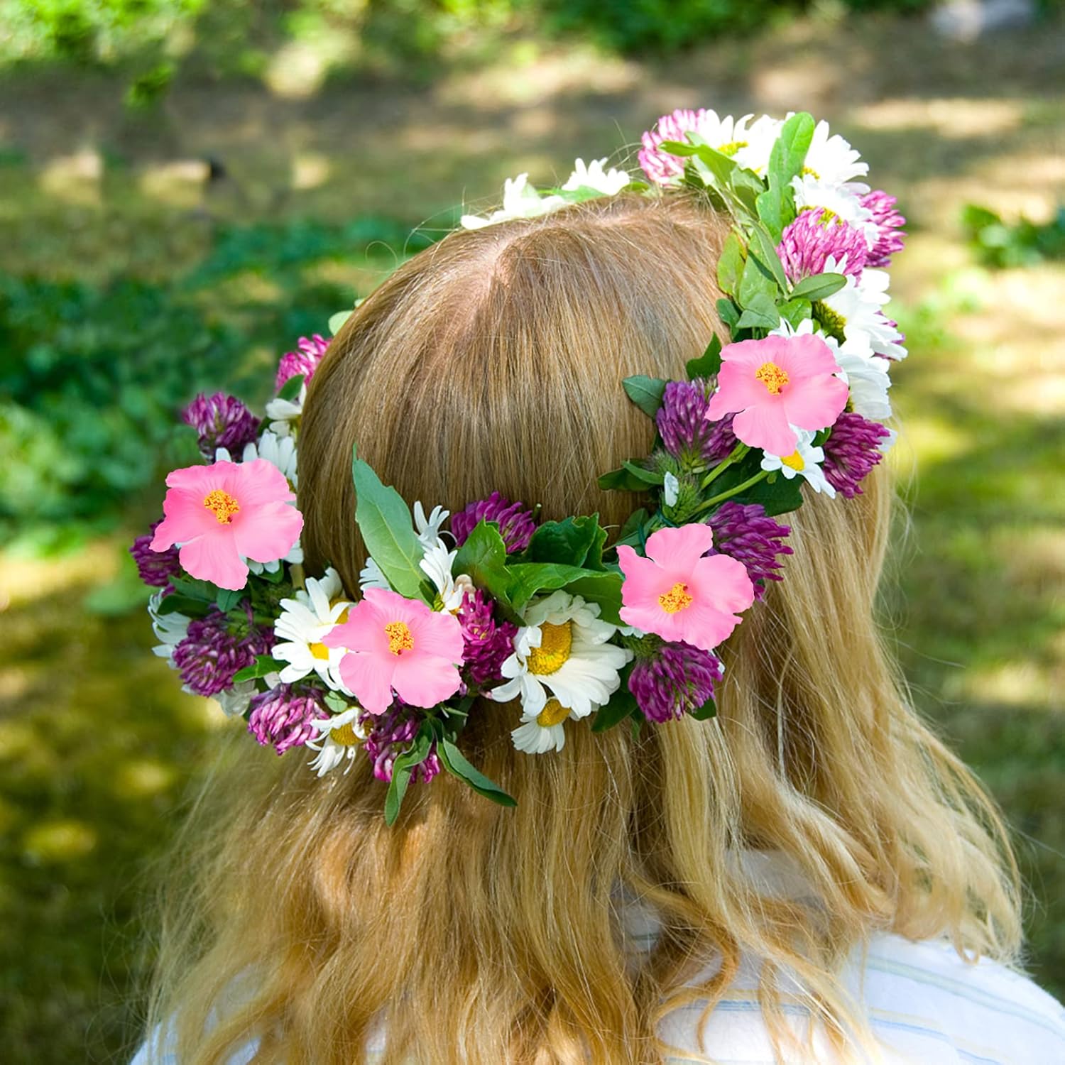 10Pcs Hibiscus Flowers Decor Artificial Flower Head Diy Hawaii Flower Flowers Neck Loop Tropical Party Decoration Photo Props For Wedding Hawaiian Luau Party