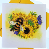 Quilling Cards, Handmade Card, Quilled Cards With Dedicated Paper, Quilling Birthday Cards For Women Or All Occasions: Mother'S Day, Greeting Card, Birthday... Daisy Bouquet (Sunflowers With Bee)