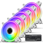 White Moonlight 120Mm Rgb Pwm Case Fan With Rgb Pwm Fan Hub,5V Motherboard Syn