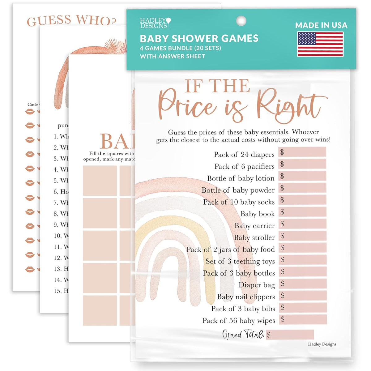 40 Boho Baby Shower Games For Girl Bingo Game Girl, Guess Who Mommy Or Daddy Baby Shower Game, The Price Is Right