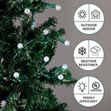 Christmas Lights 70L Green G14 Raspberry Cool White Led Globe String Lights, Total 24.8 Feet,Indoor And Outdoor,Connecta