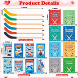 Valentine’S Day Hockey Exchange Gifts - 24 Set Sport Theme Hockey Greeting Cards With Pencil And Eraser For Kids Mini Notebooks Giveaways For Classmates School Classroom Birthday Party Favors
