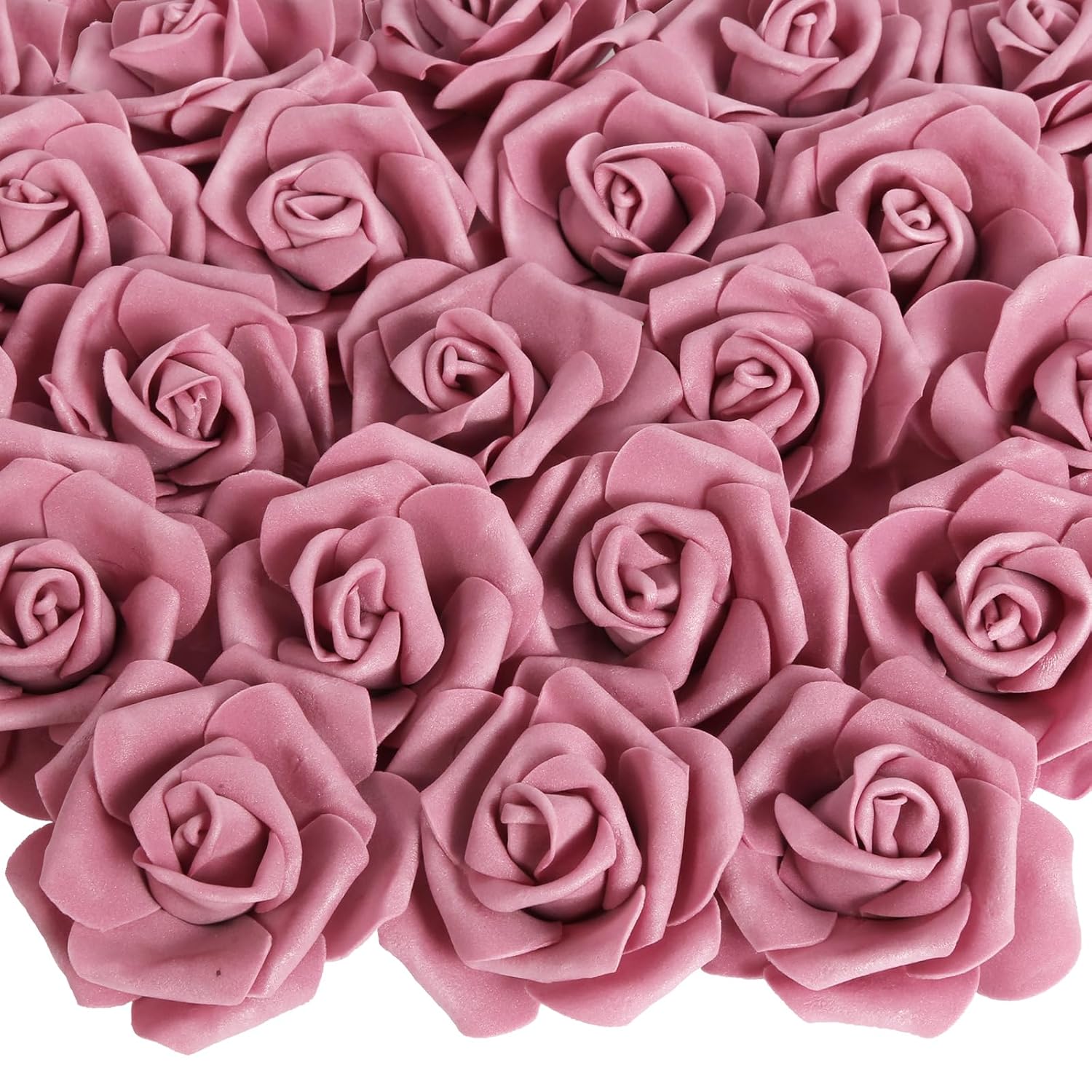 100 Pcs Artificial Flowers Mauve Fake Roses Artificial Flowers Foam Flowers Real Looking Foam Roses For Diy Wedding Home Centerpiece Table Decorations(Dusty Rose)