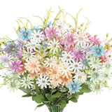 6 Bundles Wildflowers Fake Daisy Outdoor Artificial Flowers Uv Resistant Silk Wild Flower Bouquets Bulk Faux Plants Plastic Greenery For Decoration Vase Floral Spring Home Decor