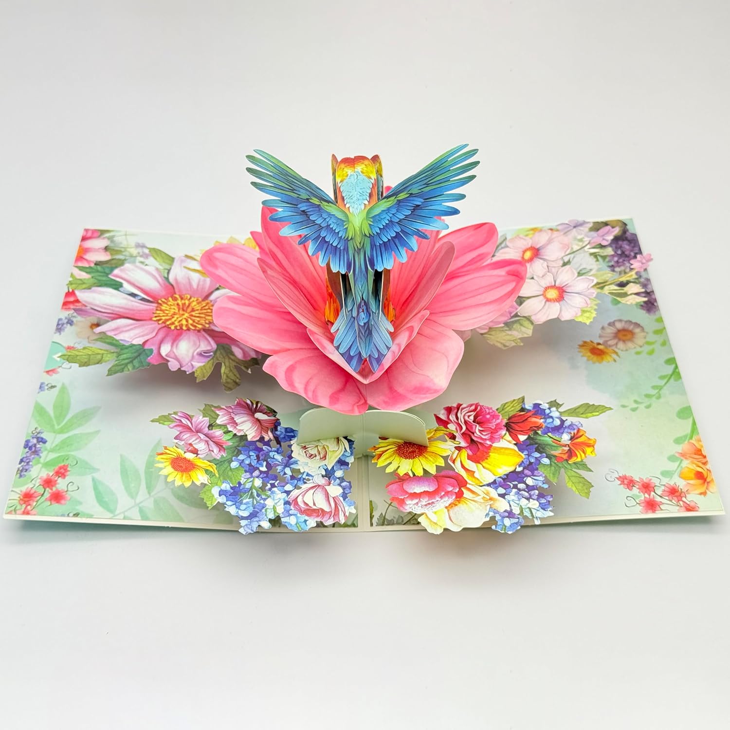 Greeting Cards Hummingbirds Flower, 3D Pop Up Birthday Gifts For Women Wife Mom Daughter Sister Aunt Grandmother, Anniversary Card, With Envelope (0685)