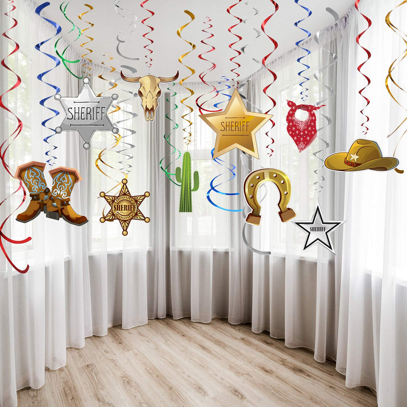 Western Party Decorations Pack Hanging Swirls Foil Swirls Party Ceilin