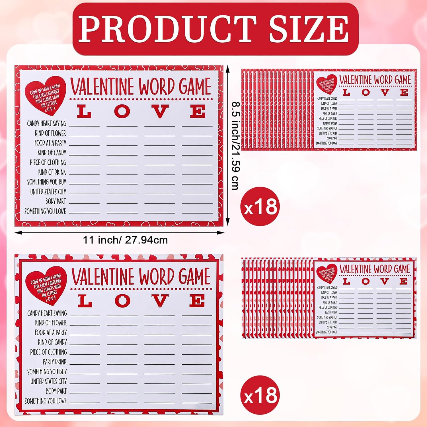 36 Pcs Valentines Party Games Card Valentine Letter Word Game Fun Interactive Word Building Games For Valentine'S Day Party Gift Favors Fun Engaging Educational Activity