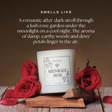 Midnight Rose - Woody Floral Luxury Scented Candle, Vegan, Soy Coconut Wax, 9 Oz - Up To 50-Hour Burn Time