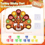 Thanksgiving Football Toss Games Fall Festival Turkey Board Thanksgiving Party Favors With 12 Balls And 2 Hooks Turkey Yard Games For Family Adults Activities Indoor Outdoor Sports Fun Decoration