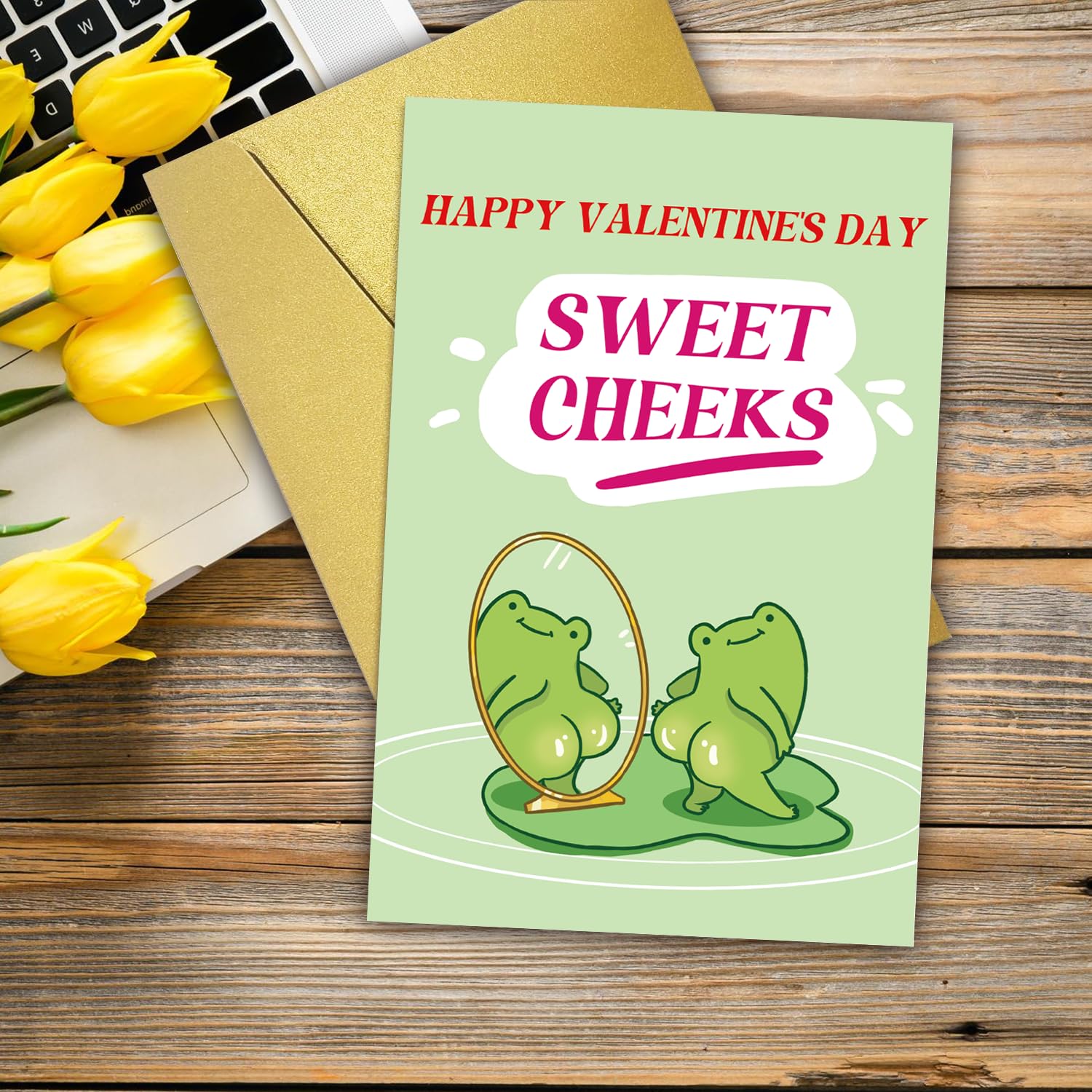 Funny Frog Valentines Card, Humorous Valentine'S Day Card For Him, Her, Husband, Wife, Boyfriend, Girlfriend, Babe Couple Partner Spouse, Unique Love Card Frog Booty Valentines Gift