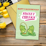 Funny Frog Valentines Card, Humorous Valentine'S Day Card For Him, Her, Husband, Wife, Boyfriend, Girlfriend, Babe Couple Partner Spouse, Unique Love Card Frog Booty Valentines Gift