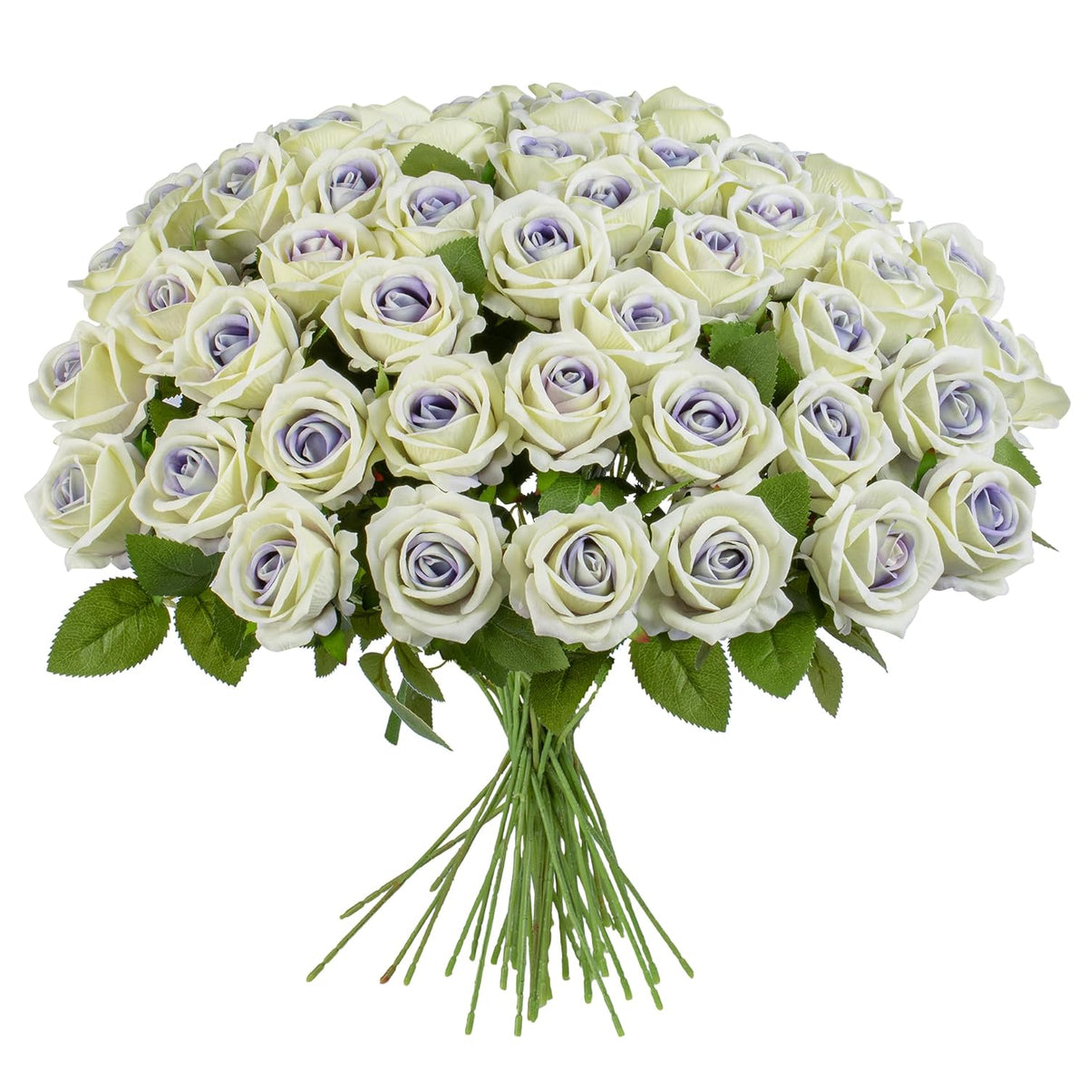 Artificial Flowers Roses Touch Fake Rose Bouquet Flower Stem For Wedding Centerpieces Diy Wreath Home Decorations Silk Roses Mothers Party Fake Outdoor Flowers Decor (Purple Heart 50Pcs)