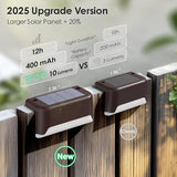 8 Pack Solar Fence Step Lights Waterproof Warm White LED Deck Railing Patio Lights