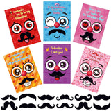36 Set Valentines Day Gifts For Kids Valentine'S Cards With Funny Mustaches And Envelopes For Kids Classroom School Exchange Gift Valentines Party Favors