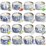 Scented Candles Gifts Set 16 Pack Soy Wax Travel Tin Jar Candles For Home 2.5 Oz For Mom For Christmas, Birthday, Thanksgiving, Mother'S Day