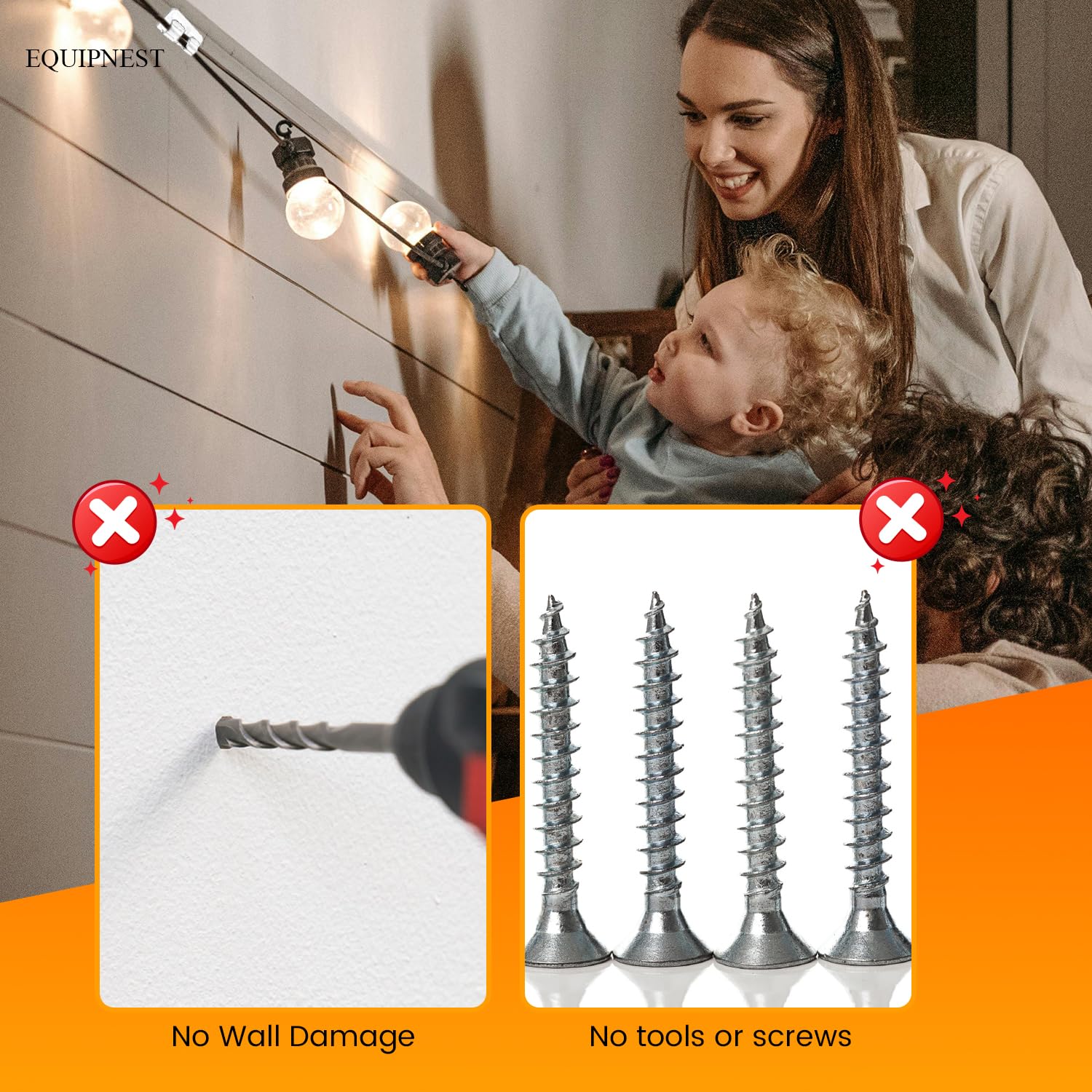 Heavy Duty Hooks For Outdoor String Lights-30 Pcs Waterproof Adhesive Clips For Hanging Christmas Lights - Clear Cord Holders For Outdoor Use With Uv-Resistant Sticky Strips