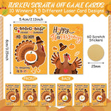 60 Set Happy Thanksgiving Scratch Off Game Cards Thanksgiving Turkey Fall Festival Party Game Activities For Adults 10 Winners 50 Loser Card Designs For Family Group Fun Dinner Activities