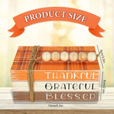 Thanksgiving Wooden Tiered Tray Decor Plaid Faux Decorative Stacked Books Bundle Thankful Grateful Blessed Wooden Block Sign With Beads For Fall Farmhouse Rustic Kitchen Home Table Decoration