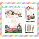Fairy Don'T Say Baby Game For Baby Shower, Pack Of One 5X7 Sign And 50 Mini Natural Clothespins, Baby Shower Decoration, Gender Neutral Party Supplies - Sc16