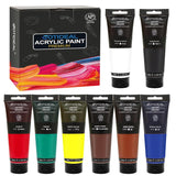 Craft Acrylic Paint Set,8 Primary Colors?(120Ml,4 Oz) Rich Pigments Non-Toxic Washable, Professional Paint For Pouring On Canvas, Rocks, Ceramic, Fabric, Leather, Ideal For Artist, Adults
