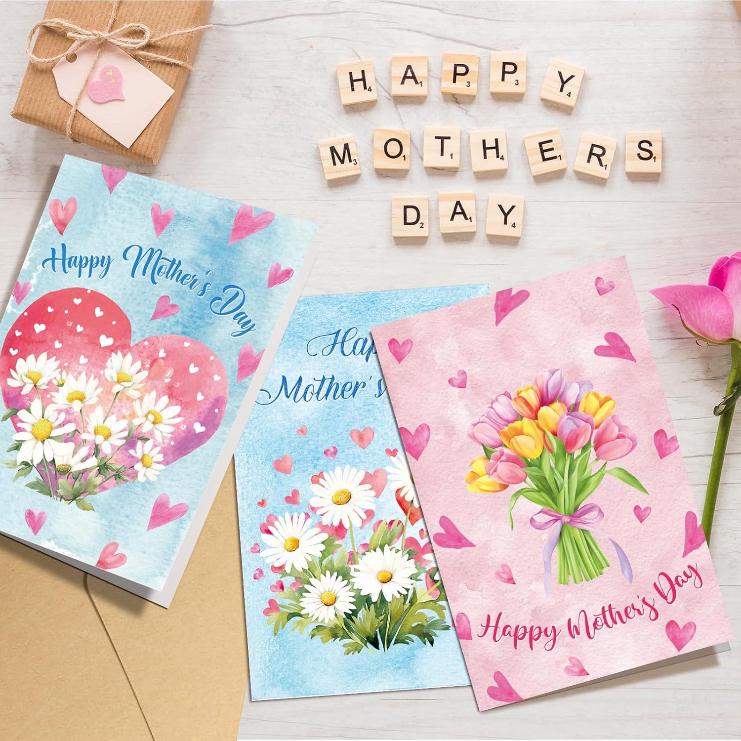 24 Pack Happy Mother'S Day Cards Bulk, Floral Mothers Day Cards With Envelopes And Stickers, Great For Mom, Mother-In-Law, Stepmom, Grandma, Aunt, Godmother, Sister, Friend, Daughter, Etc - 6 X 4 In