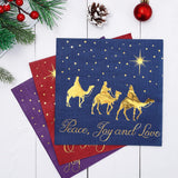 75 Pack Christmas Jesus Napkins Holy Night Nativity Disposable Paper Napkins 6.5In Jesus Joy To The World Gold Foil Lunch Napkin For Xmas Holiday Party Supplies Dinner Table Decor