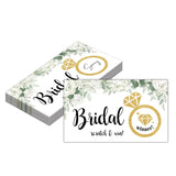 Bridal Shower Scratch Off Game Cards - Glitter Diamond Ring - Greenery Floral Wedding Shower Ideas - Bride Shower Party Activities & Supplies - Bachelorette/ Engagement Party Decorations - 50 Pack(04)