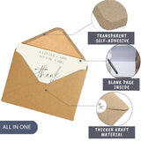100 Bulk Thank You Cards With Kraft Envelopes And Stickers - 4 Minimalistic Designs Blank Thank You Notes With Envelopes And Heart For Business Wedding Bridal Gift Baby Shower Business Graduation