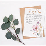 Mothers Day Card For Mom From Daughter, Son – 5X7 Folded Greeting Card With Envelope & Sticker – Sweet, Heartfelt & Premium 350Gsm Cardstock – Birthday, Christmas, Thanksgiving, Valentines Gift For Mom