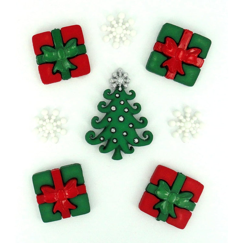 8 Count Whimsical Christmas Buttons, Varies