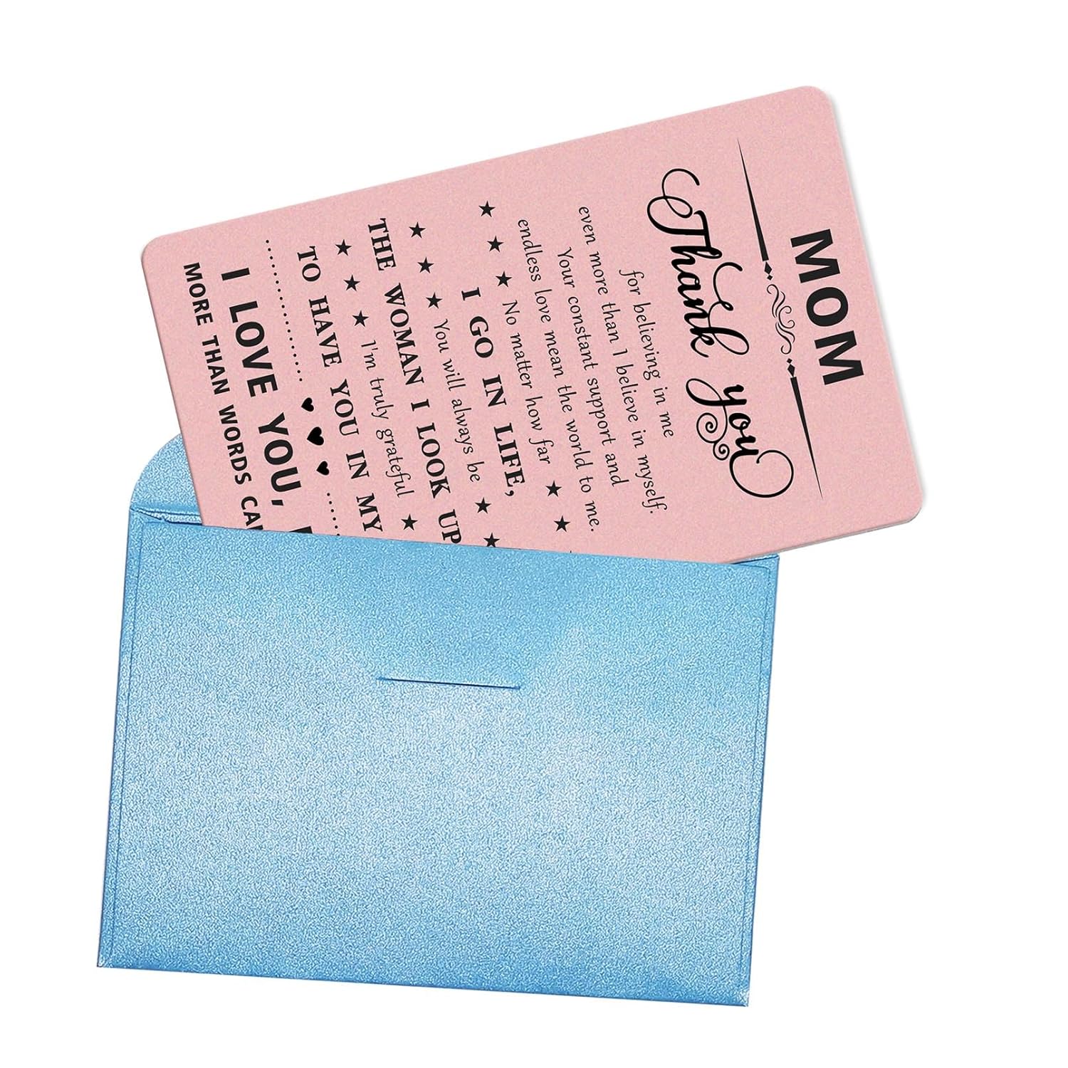 Gifts For Mom - Engraved Metal Mom Card - Mom'S Birthday Christmas Mothers Day Keepsake Gift From Daughter Son