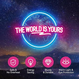 The World Is Yours Neon Sign LED Planet Wall Light Man Cave Game Room Bedroom Decor Gift