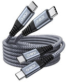 2 Pack 6FT 60W USB C to USB C Fast Charging Cable Braided Cord for iPhone Samsung CarPlay