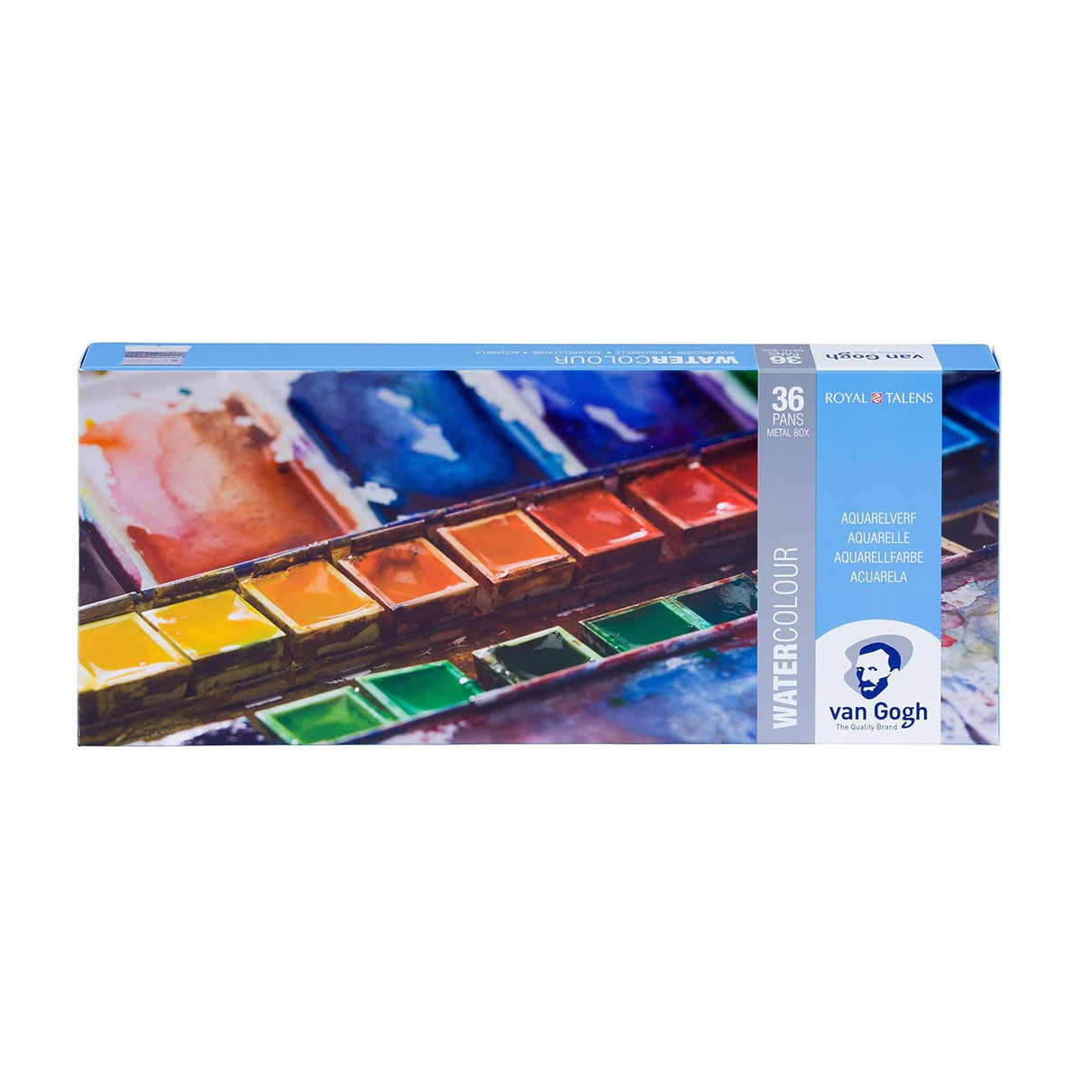 Watercolor Paint Set, Metal Tin, 36-Half Pan