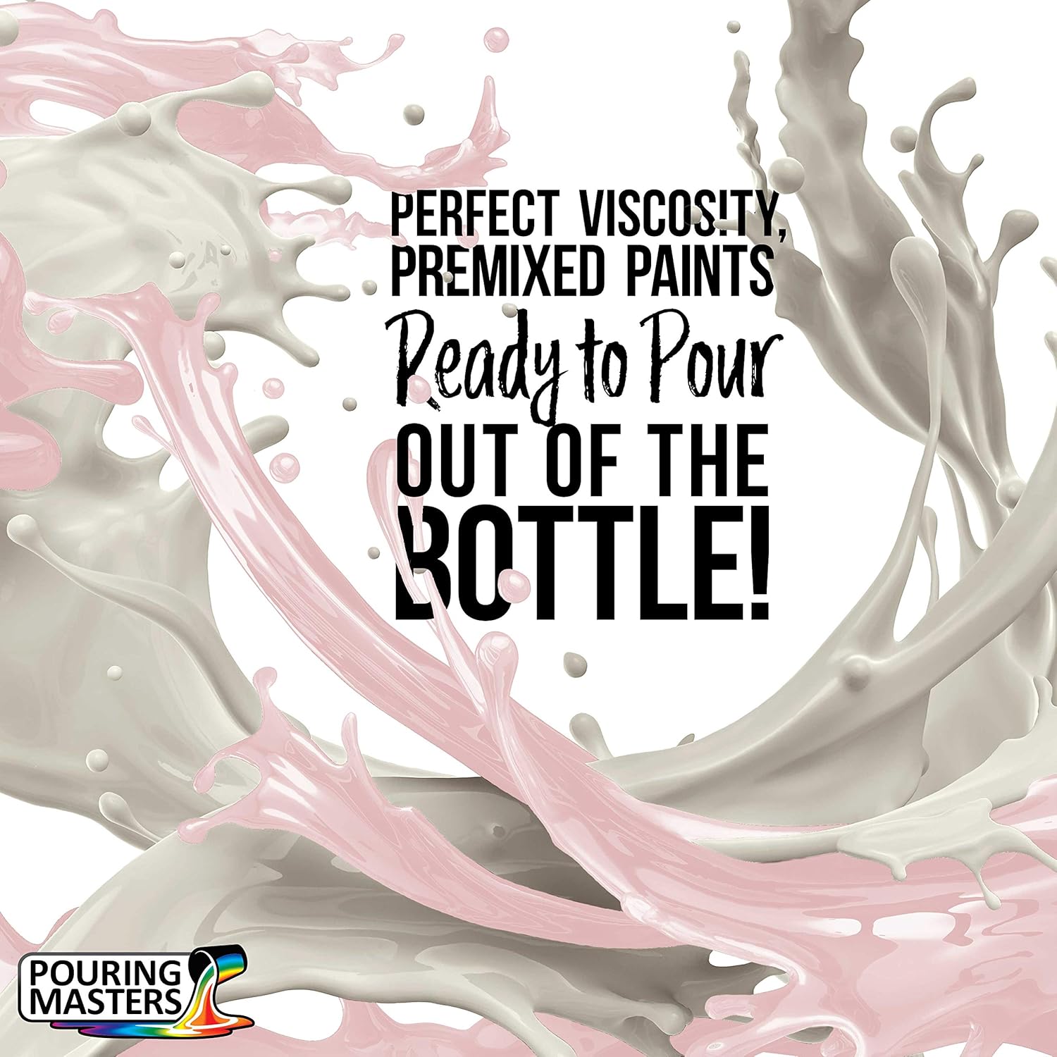 Pouring Masters Cotton Candy Pink Ready To Pour Acrylic Pouring Paint - Premium 64-Ounce Pre-Mixed Fluid Acrylic Paint - Fluid Art Supplies For Canvas, Wood, Paper, Tile & Rocks