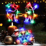 3Pcs Christmas Window Lights, Battery Powered Christmas Window Hanging Decorations Reindeer & Christmas Tree & Snowflake