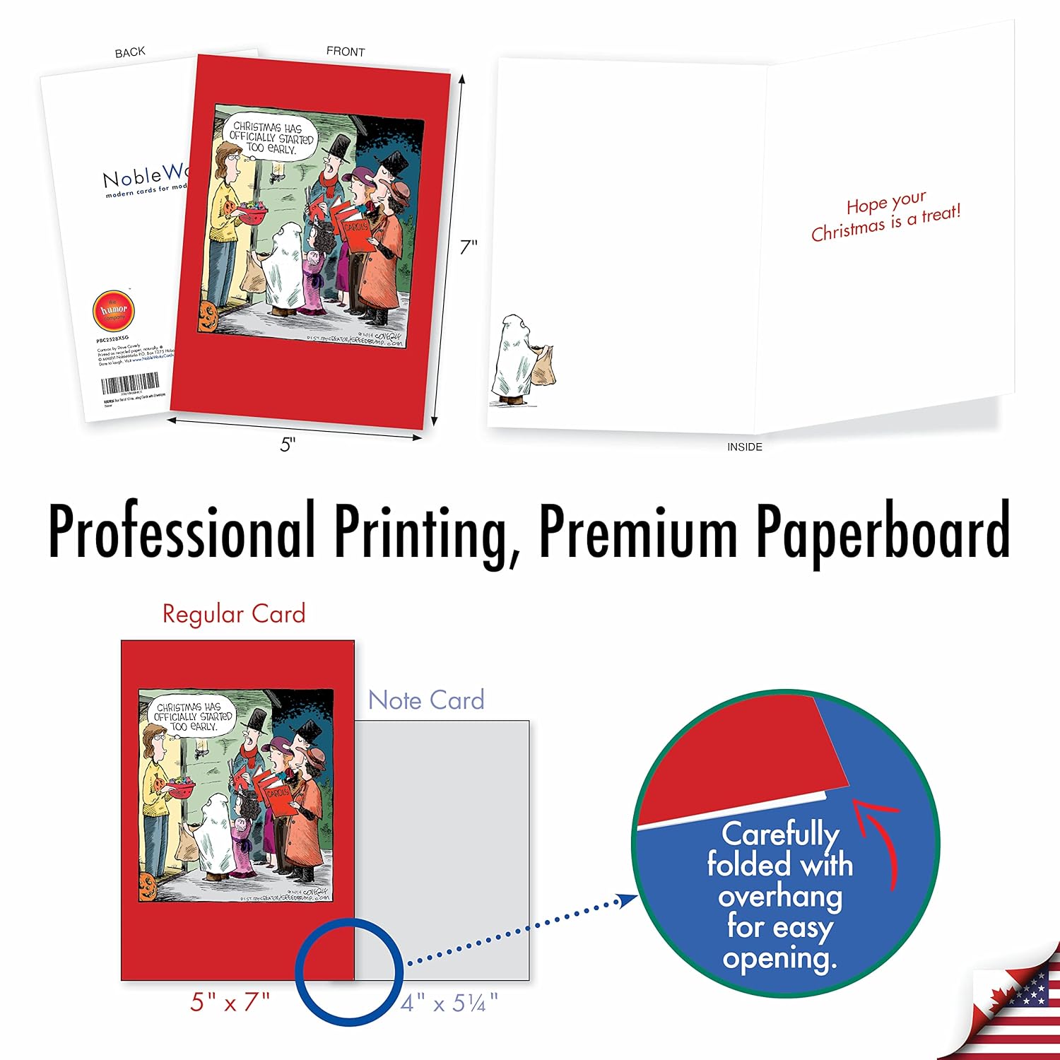Pack Of 12 Funny Christmas Greeting Cards With Envelopes, Humor Holiday For Men And Women (1 Design, 12 Cards) - Halloween Carolers B2528Xsg