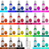 24 Color Epoxy Pigment - Crystal Transparent Dye For Diy Resin Art, Jewelry Making - Concentrated Uv Resin Colorant For Paint, Tumbler, Craft - 0.35 Oz/10Ml Each