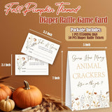 Wildflower Guess How Many Animal Crackers - Thanksgiving Baby Shower Card Set (1 Sign With 50 Guess Cards), Fall Floral Gender Reveal Party Favor Supplies -A17