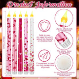 5 Pcs Valentines Day Led Flameless Candle Set Valentine Day Flameless Taper Candles With Heart Battery Operated Seasonal Celebration With Remote For Wedding Romantic Night