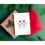 Valentines Day Card For Him, Her – Cute Penguin Love Card With Heart – Romantic Anniversary Card For Couple, Husband, Wife – Sweet Love Gifts For Valentine Or Any Occasion For Men, Women - Folded Card 5"X7" With Red Envelope