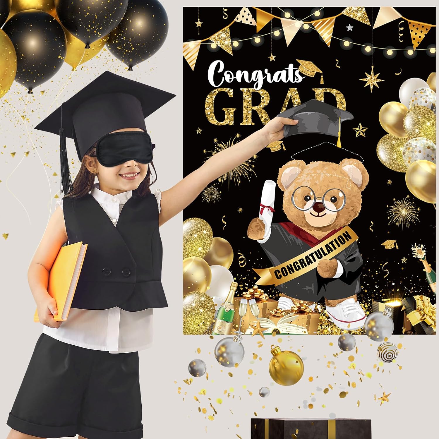 Graduation Party Game Set Pin The Graduation Cap Game Class Of 2025 Congrats Grad Poster With 12 Stickers For Grad Party Supplies Decorations