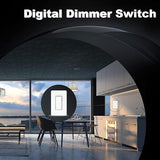 Digital LED Dimmer Light Switch Single Pole 3 Way 300W LED CFL 700W Incandescent White Wall Plate
